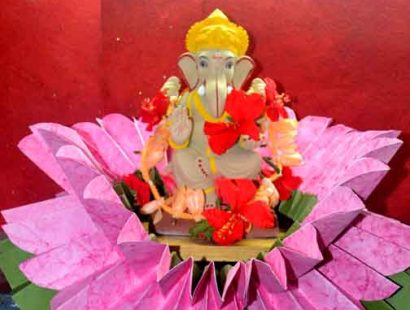 Eco friendly ganesh moorty and decorations